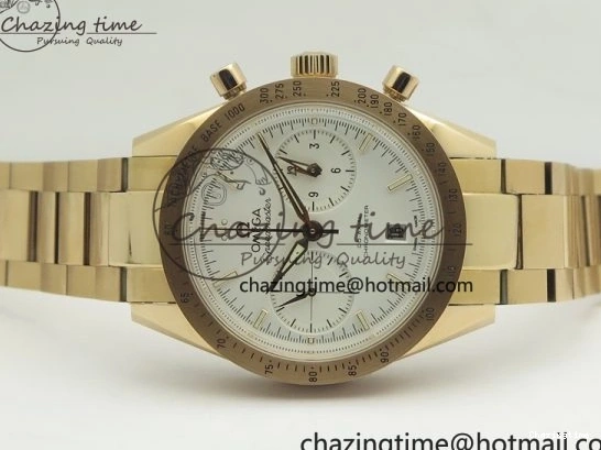 0724 Speedmaster ’57 Co-Axial RG OMF 1:1 Best Edition White Dial On RG Bracelet A9300 (Free Leather Strap) Durable 8065